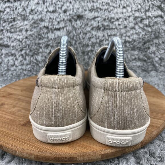 Crocs Citilane Sneakers Women's 11 Slip On Beige Canvas Shoes - Picture 4 of 9